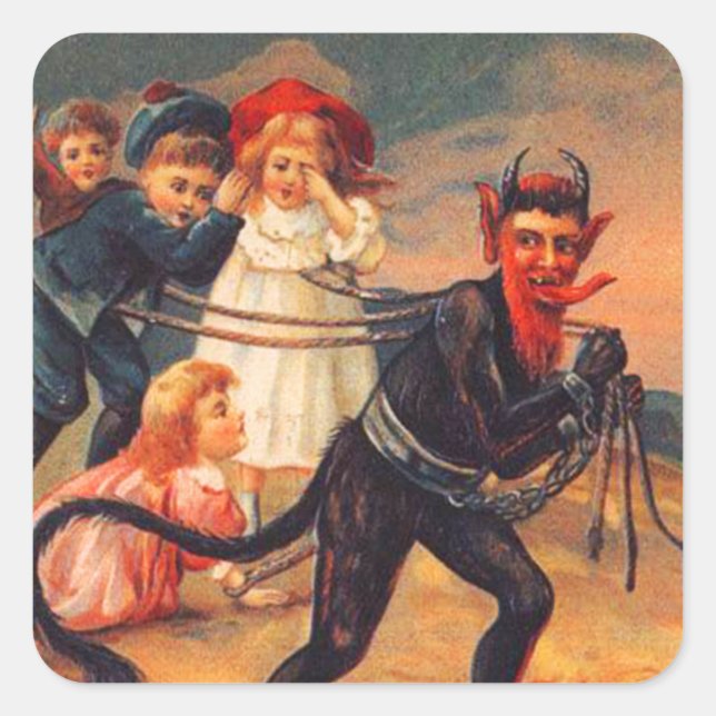 Krampus Vintage Christmas Stickers (Front)