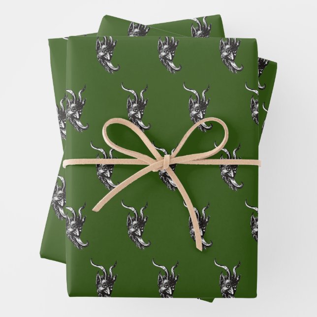 Krampus Wrapping Paper Sheets (In situ)
