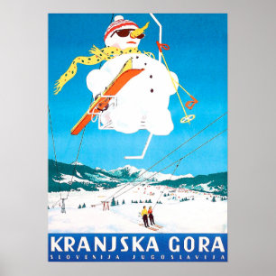 Kranjska Gora, Slovenia, Yugoslavia, vintage Poster