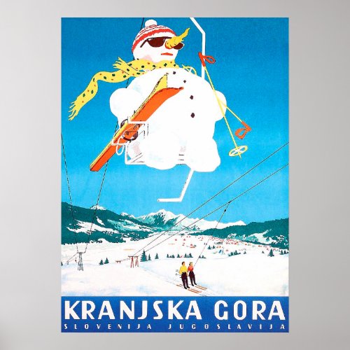 Kranjska Gora Slovenia Yugoslavia vintage Poster