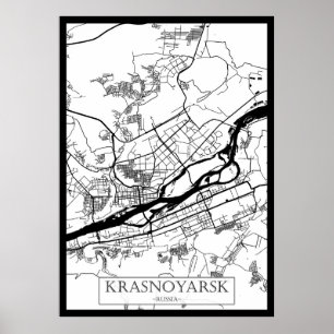Krasnoyarsk Russia City Map Poster