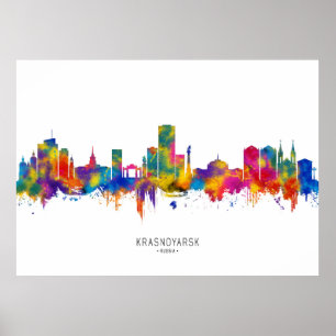 Krasnoyarsk Russia Skyline Poster
