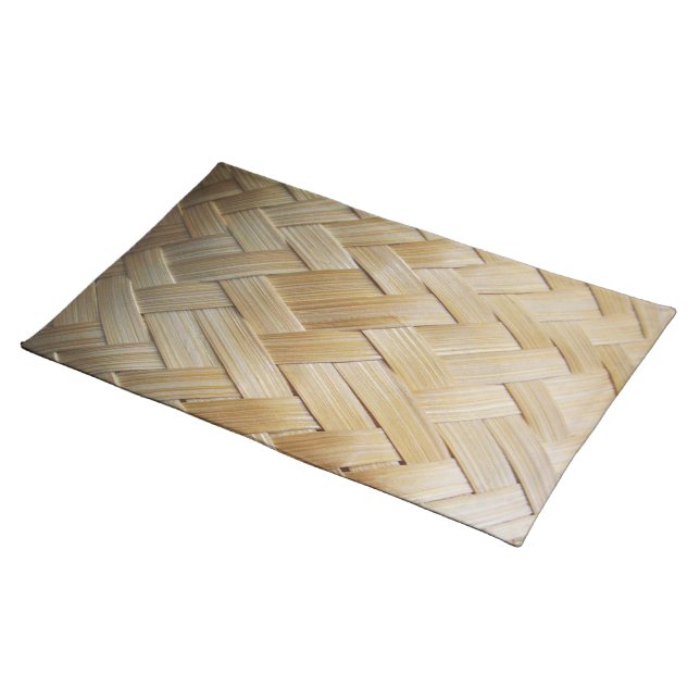 Kratip Thai Lao Isan Bamboo Rice Basket Cloth Placemat (On Table)