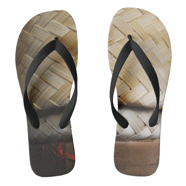 Kratip Thai Lao Isan Bamboo Rice Basket Flip Flops (Footbed)