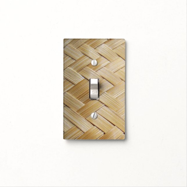 Kratip Thai Lao Isan Bamboo Rice Basket Light Switch Cover (In Situ)