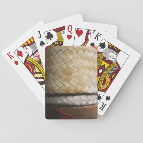 Kratip Thai Lao Isan Bamboo Rice Basket Poker Cards