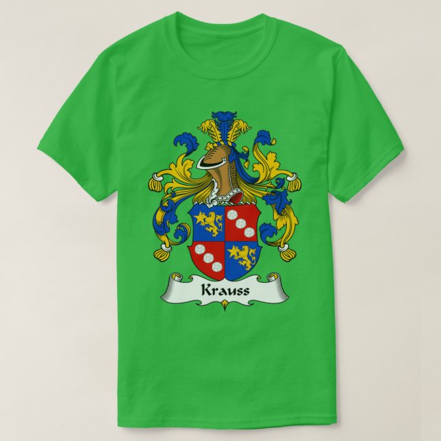 Krauss Coat of Arms Family Crest  T-Shirt (Design Front)