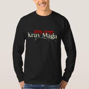 Krav Maga Black Long Sleeve Tee - Hebrew