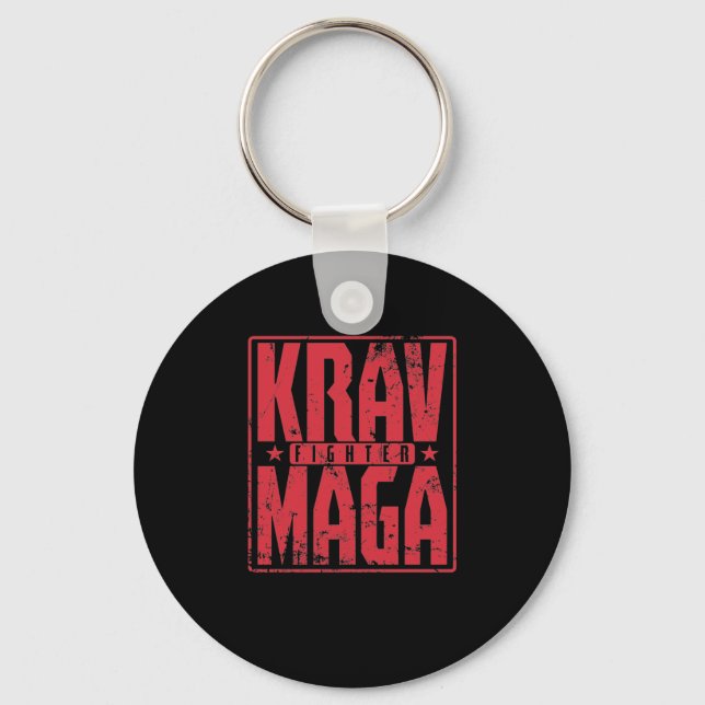 Krav Maga Fighter im Training Keychain (Front)
