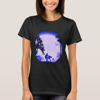 Krav Maga Groin Kick with Full Moon Purple T-Shirt