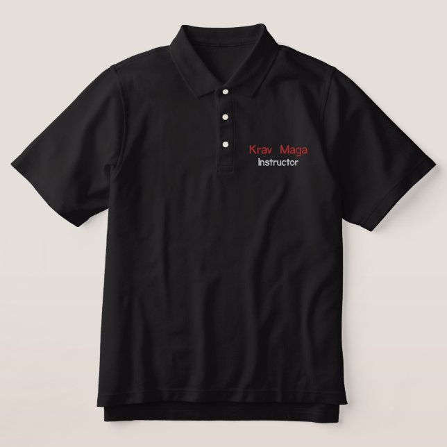 Krav Maga, Instructor Embroidered Polo Shirt (Design Front)
