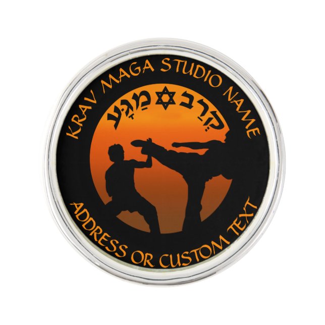 Krav Maga Israeli Combat System Studio Owner Lapel Pin (Front)