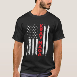 Krav Maga Self Defense USA Flag America T-Shirt