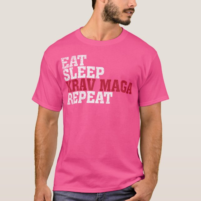 Krav Maga Shirt Gift  Eat Sleep Krav Maga Repeat (Front)
