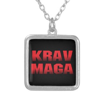 Krav Maga Silver Plated Necklace by expressivetees at Zazzle