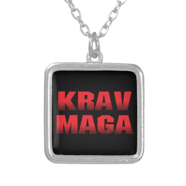 Krav Maga Silver Plated Necklace (Front)