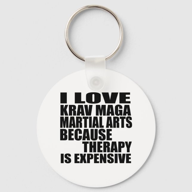 KRAV MAGAI LOVE KRAV MAGA MARTIAL ARTS BECAUSE TA KEYCHAIN (Front)