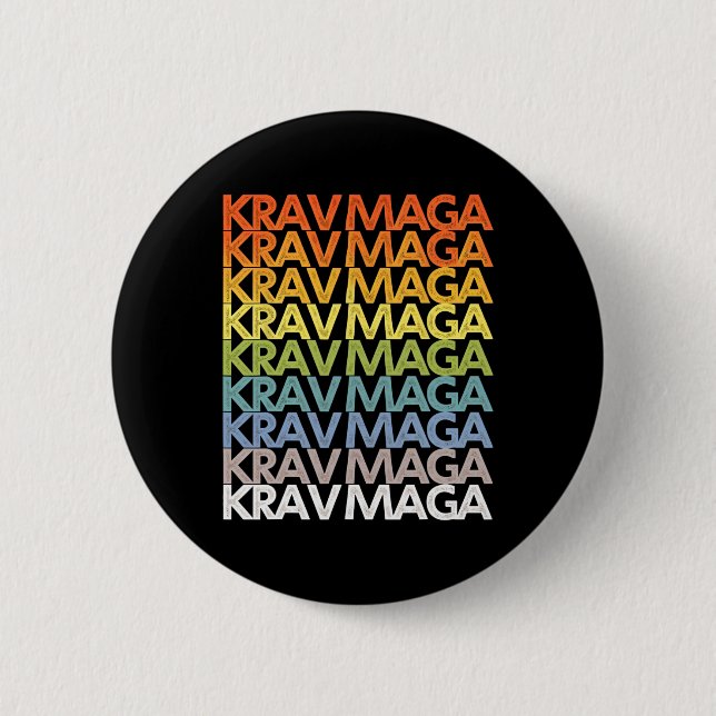 Krav Mega Self Defense Training Martial Arts Fitne Button (Front)