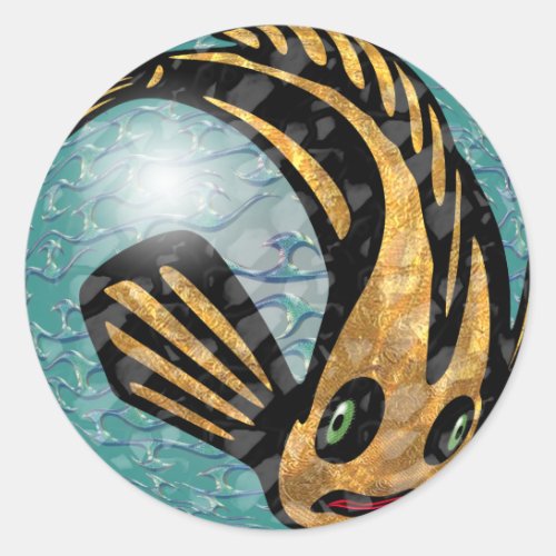 Krazy Koi Round Stickers Classic Round Sticker