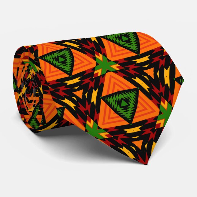 Krazy Kool Kente Tribal Style Neck Tie (Rolled)
