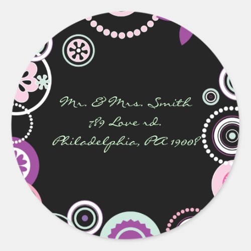 KRAZY POLKA DOT Astract Wedding Reply Sticker seal