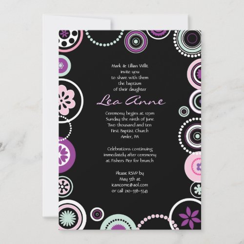 KRAZY POLKA DOT Baptism Christening Invitation