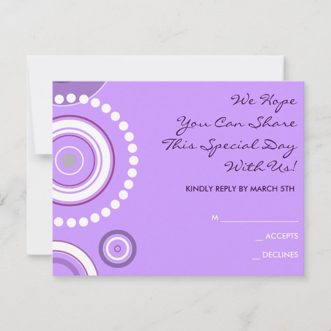 KRAZY POLKA DOT Wedding Invitation Reply card (Front)