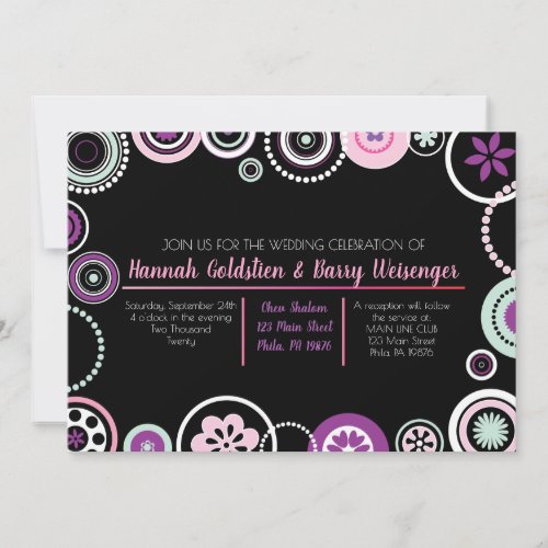 KRAZY POLKA DOTS Abstract Wedding Invitation