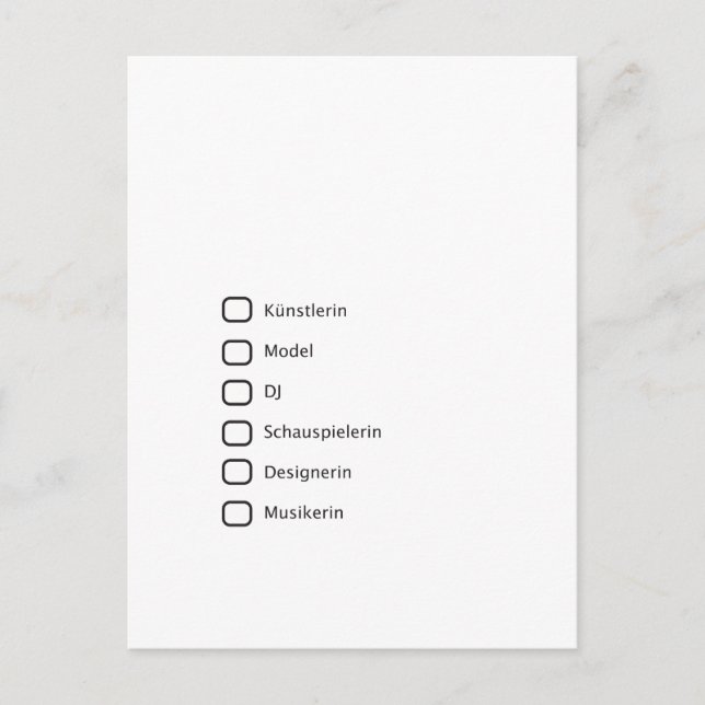 Kreative Hipster Postcard (Front)