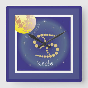 Krebs 22. Juni bis 22. Juli Uhr Square Wall Clock