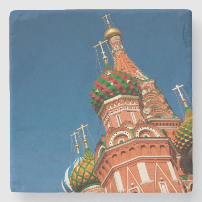 Kremlin, Vasiliy Blessed | Moscow, Russia Stone Coaster (Front)