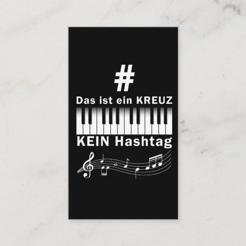 Kreuz Hashtag Klavier Musiker Keyboard Spieler Business Card