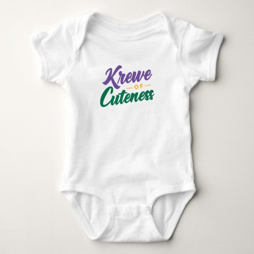 Krewe of Cuteness Mardi Gras Baby Bodysuit