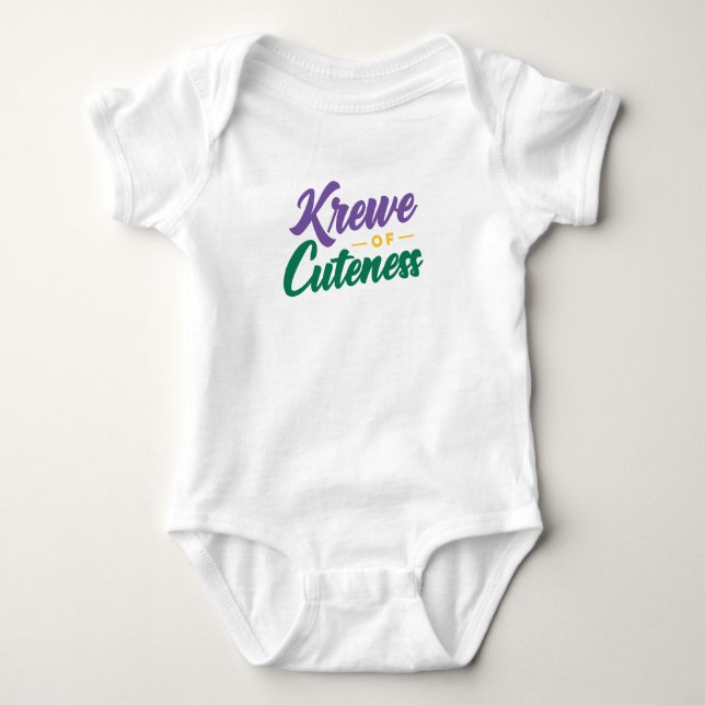 Krewe of Cuteness Mardi Gras Baby Bodysuit (Front)