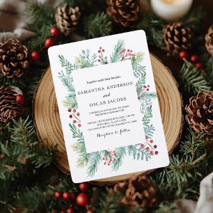 Krfat Winter Leaf Frame Greenery Invitation