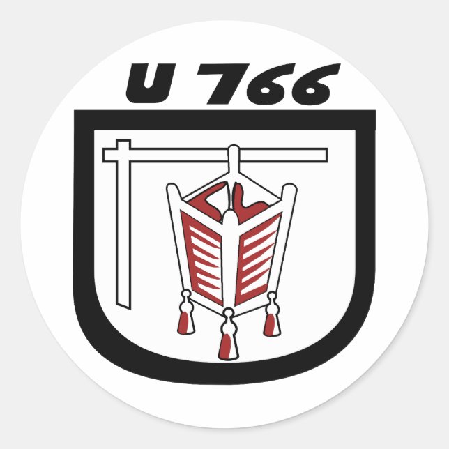  Kriegsmarine U-boat U-766 Emblem Classic Round Sticker (Front)