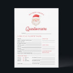KRIS Christmas Secret Santa Questionnaire Card<br><div class="desc">This secret Santa questionnaire features a cute watercolor Santa face with a fun and festive font. This secret Santa activity is perfect for a family,  friend,  or office holiday party.</div>