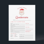 KRIS Christmas Secret Santa Questionnaire Card<br><div class="desc">This secret Santa questionnaire features a cute watercolor Santa face with a fun and festive font. This secret Santa activity is perfect for a family,  friend,  or office holiday party.</div>