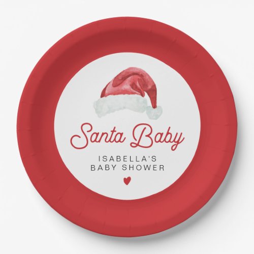 KRIS Cute and Modern Santa Baby Shower Dinner Paper Plates