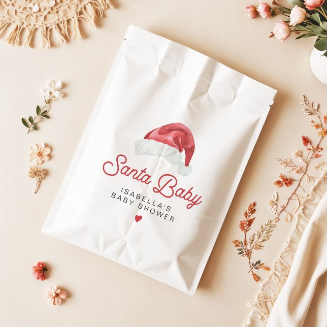 KRIS Cute and Modern Santa Baby Shower Favor Bag (Creator Uploaded)