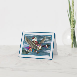 KRIS KRINGLE AND TOYS ON CANADIAN GOOSE CHRISTMAS HOLIDAY CARD