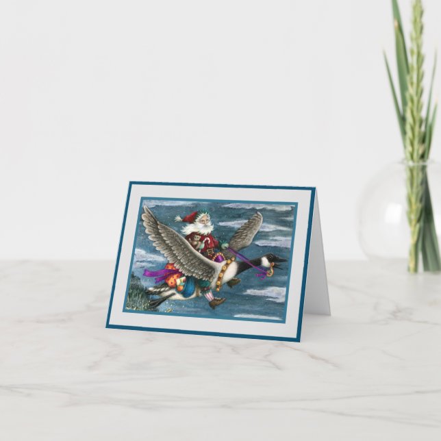 KRIS KRINGLE AND TOYS ON CANADIAN GOOSE CHRISTMAS HOLIDAY CARD (Front)