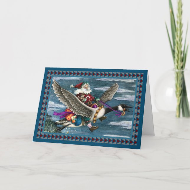 KRIS KRINGLE AND TOYS ON CANADIAN GOOSE CHRISTMAS HOLIDAY CARD (Front)