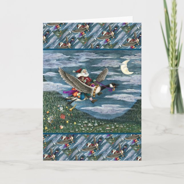 KRIS KRINGLE AND TOYS ON CANADIAN GOOSE CHRISTMAS HOLIDAY CARD (Front)