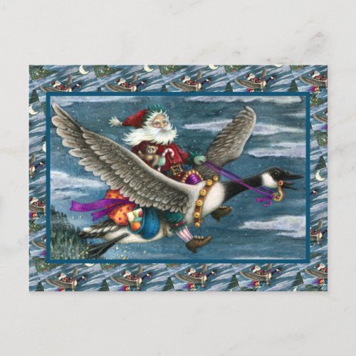 KRIS KRINGLE AND TOYS ON CANADIAN GOOSE CHRISTMAS HOLIDAY POSTCARD