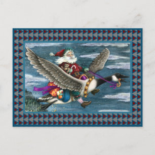 KRIS KRINGLE AND TOYS ON CANADIAN GOOSE CHRISTMAS POSTCARD