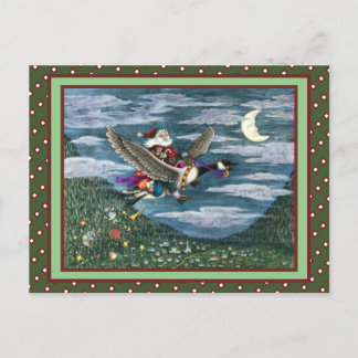 KRIS KRINGLE AND TOYS ON CANADIAN GOOSE CHRISTMAS POSTCARD