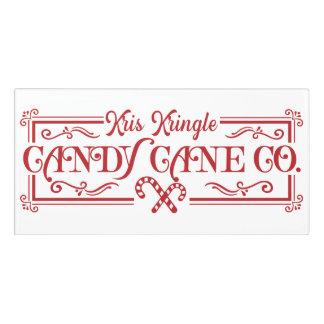 Kris Kringle Candy Cane Co Christmas Door Sign