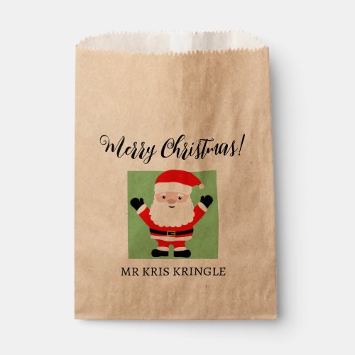 Kris Kringle cartoon Christmas party favor bags