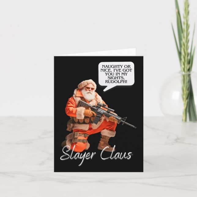 Kris Kringle Festive Hunting Xmas Santa Claus Camo Card (Front)